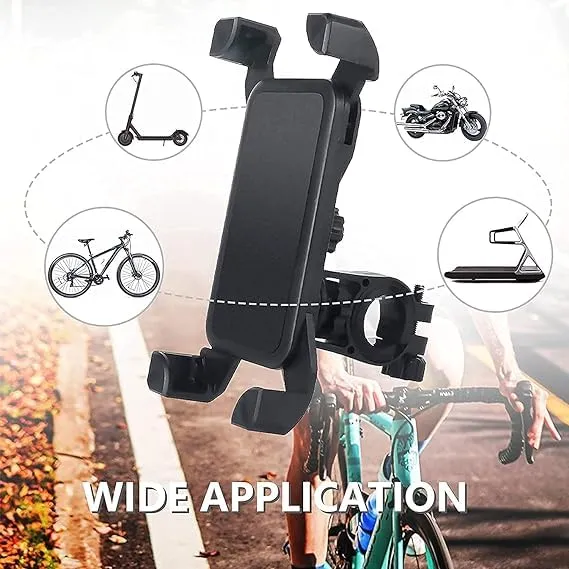 STRAUSS Bike Mobile Holder - Adjustable 360° Rotation Bicycle Phone Mount | Anti Shake and Stable Cradle Clamp | Bike Accessories | Bike Phone Holder for Maps and GPS Navigation (Black) | Pack of 12