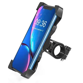 STRAUSS Bike Mobile Holder - Adjustable 360° Rotation Bicycle Phone Mount | Anti Shake and Stable Cradle Clamp | Bike Accessories | Bike Phone Holder for Maps and GPS Navigation (Black)