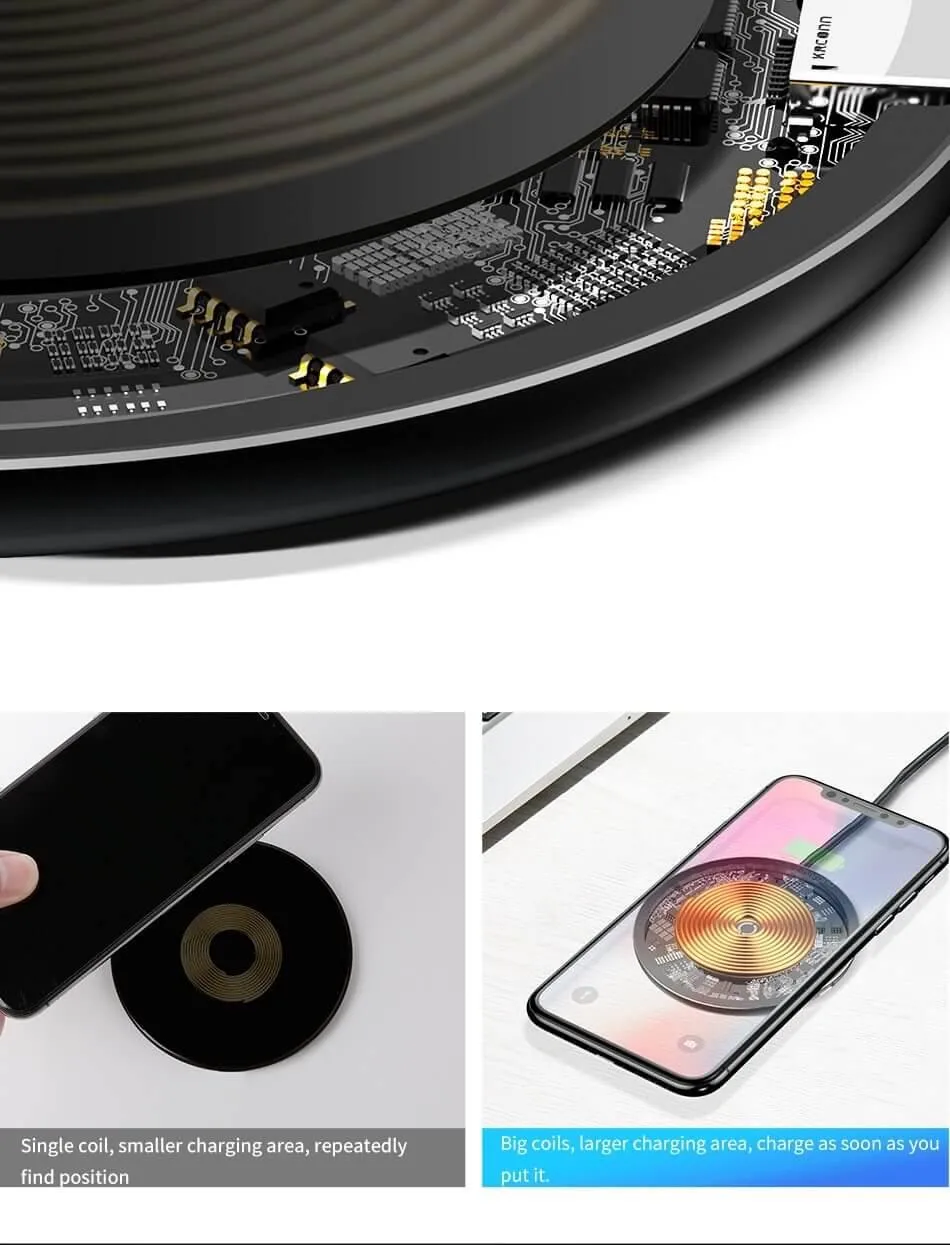 Stylish Transparent Wireless Charging Pad for Wireless Charging Supported Phones