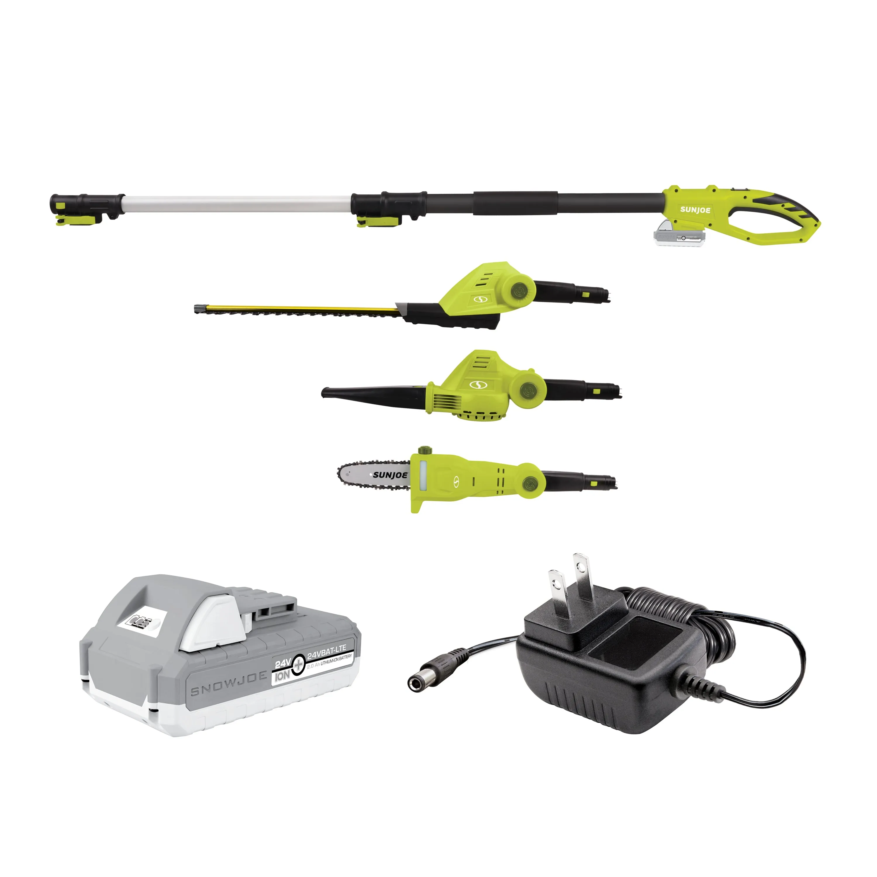 Sun Joe GTS4001C 24-Volt* 3-in-1 Yard Care Solution | Hedge Trimmer | Pole Saw | Leaf Blower | W/ 2.0-Ah Battery   Charger