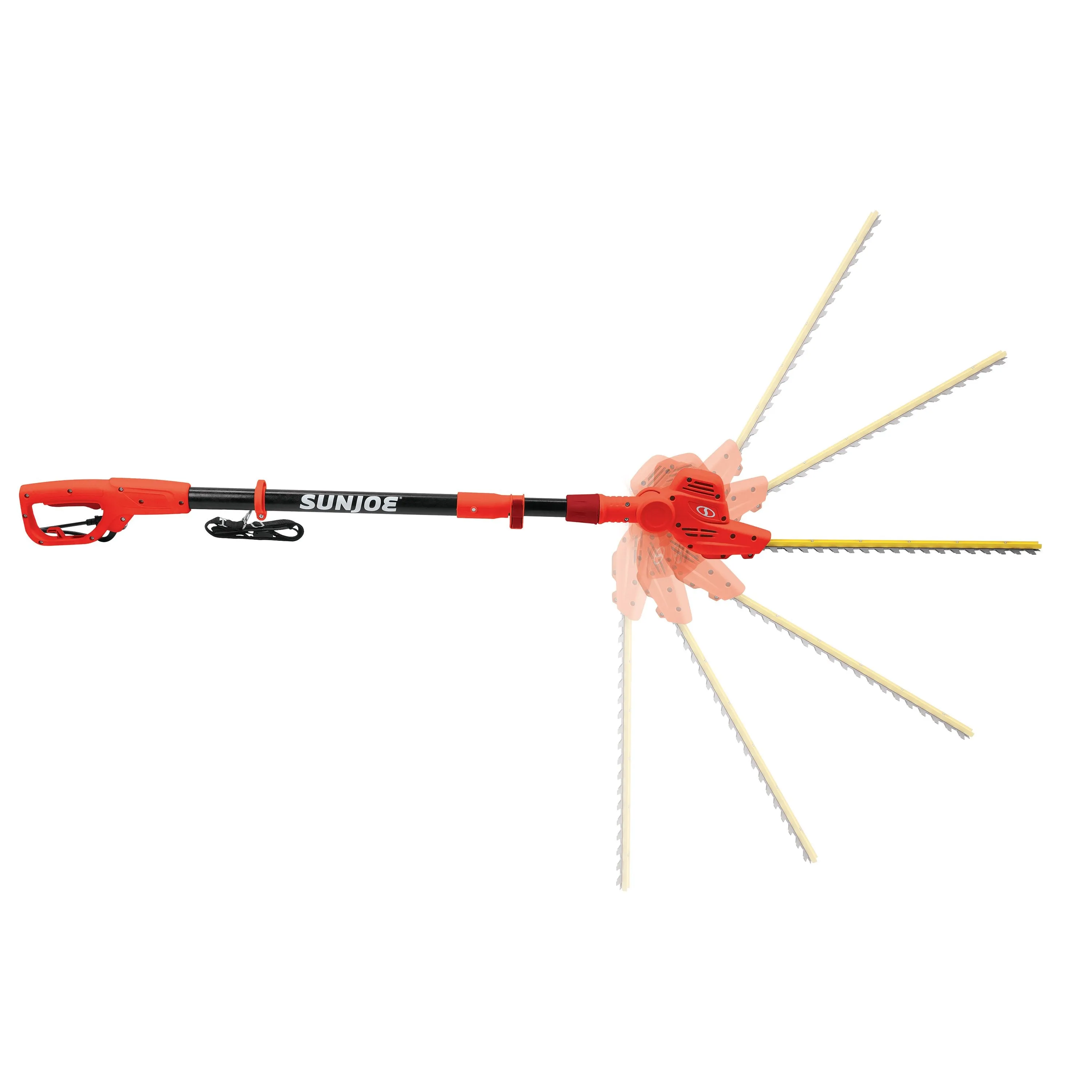 Sun Joe SJH901E-RED Electric Pole Hedge Trimmer | 18-Inch | 3.8 Amp | Multi-Angle (Red)