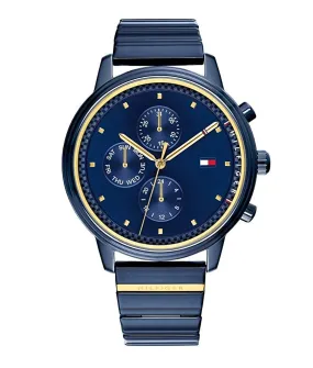 Tommy Hilfiger Quartz Multifunction Blue Dial Metal Strap Watch for Women-NETH1781893