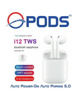 TWS i12 Bluetooth 5.0 Headphones Free Silicone Case Included-TWS i12 Headphones