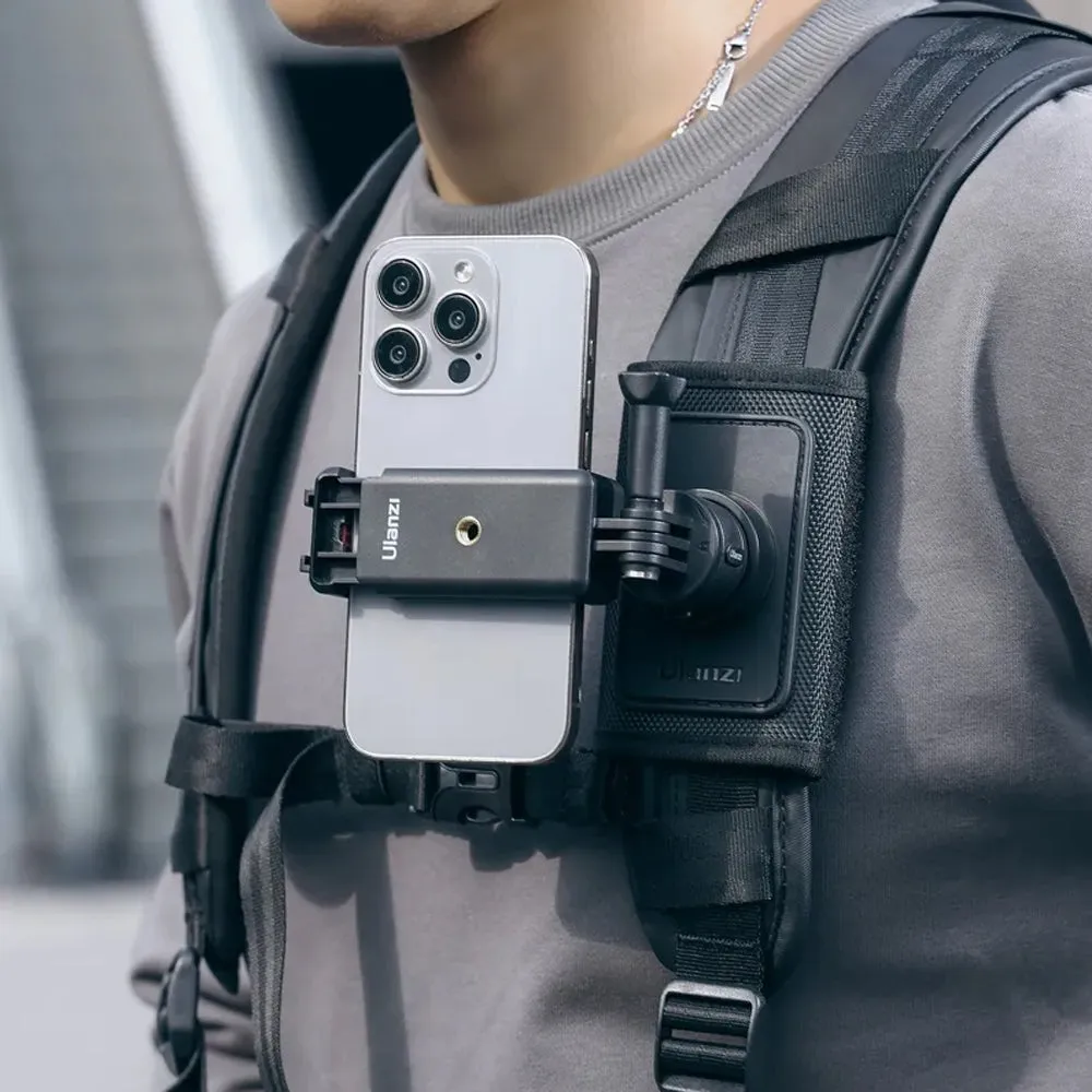 Ulanzi Go-Quick II C062 Backpack and Strap Magnetic Clip Mount with Wrap Around Velcro, 360° Pan 180° Tilt and 800g Load Capacity for Action Camera and Smartphone