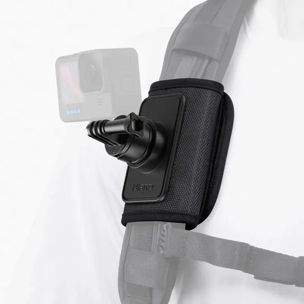 Ulanzi Go-Quick II C062 Backpack and Strap Magnetic Clip Mount with Wrap Around Velcro, 360° Pan 180° Tilt and 800g Load Capacity for Action Camera and Smartphone