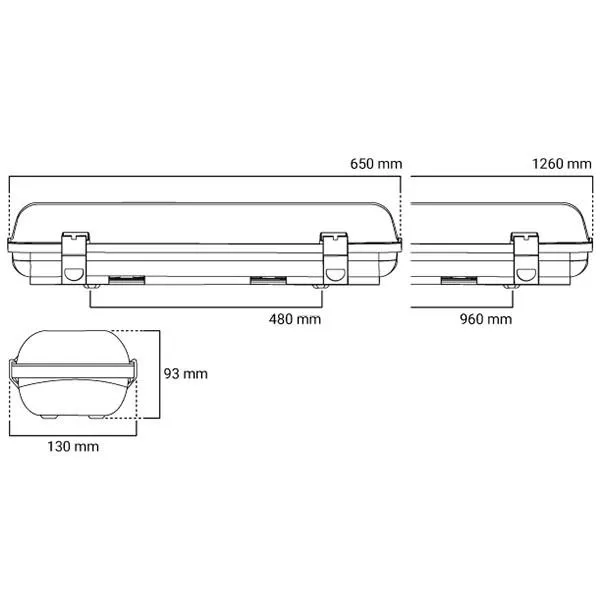 Umbra Advanced Emergency Batten Light 9 / 17 W in 600mm