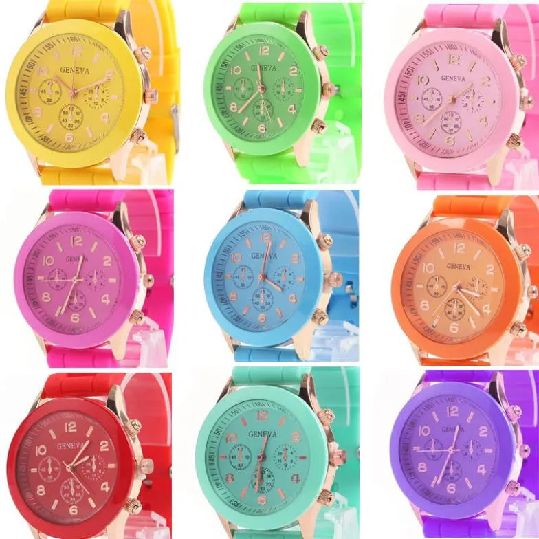 Unisex Geneva Casual Watch Women Dress Watch Quartz Military men Silicone watches Unisex Wristwatch Sports watch