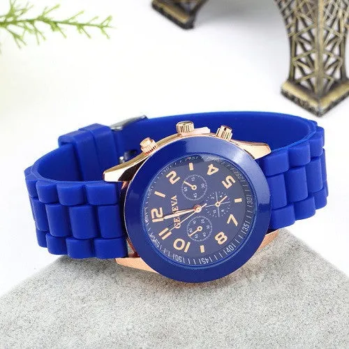 Unisex Geneva Casual Watch Women Dress Watch Quartz Military men Silicone watches Unisex Wristwatch Sports watch