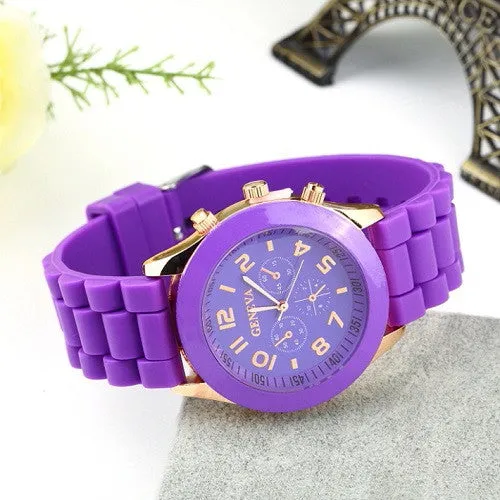 Unisex Geneva Casual Watch Women Dress Watch Quartz Military men Silicone watches Unisex Wristwatch Sports watch