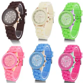 Unisex Geneva Casual Watch Women Dress Watch Quartz Military men Silicone watches Unisex Wristwatch Sports watch