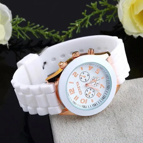 Unisex Geneva Casual Watch Women Dress Watch Quartz Military men Silicone watches Unisex Wristwatch Sports watch