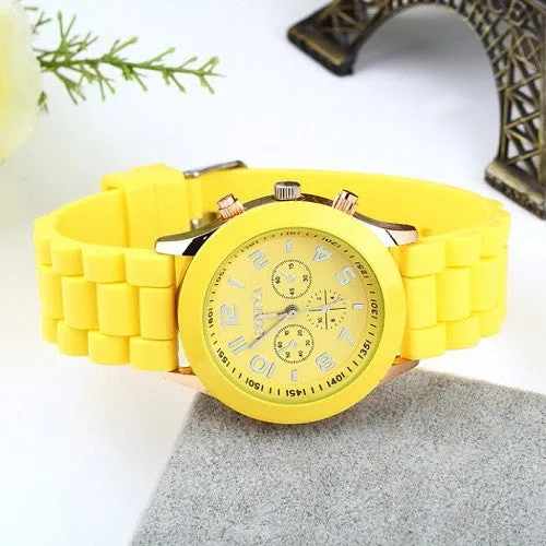 Unisex Geneva Casual Watch Women Dress Watch Quartz Military men Silicone watches Unisex Wristwatch Sports watch