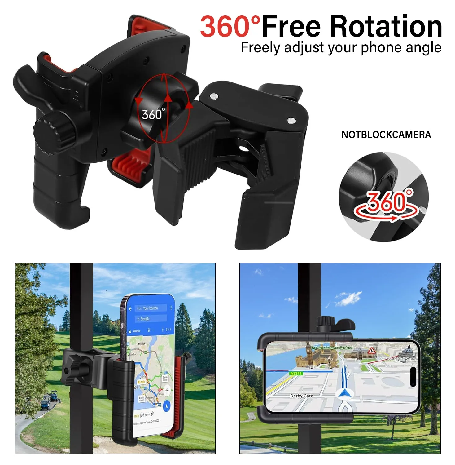 Upgraded Golf Cart Phone Mount Holder Compatible