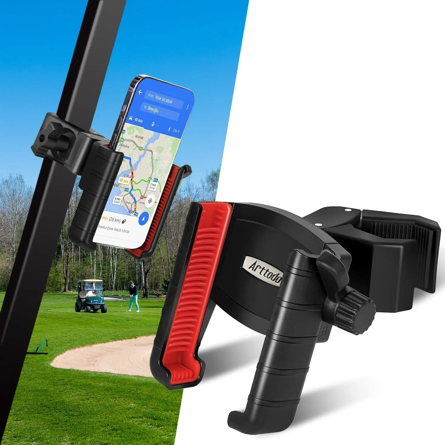 Upgraded Golf Cart Phone Mount Holder Compatible