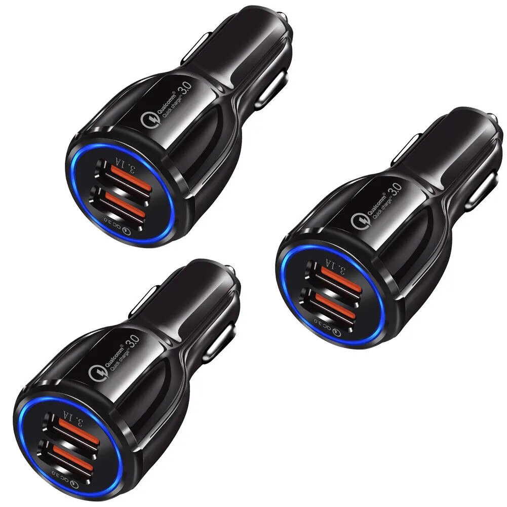 US 3-6 Pack 2 USB Port Fast Car Charger Adapter for iPhone Samsung Android Cell