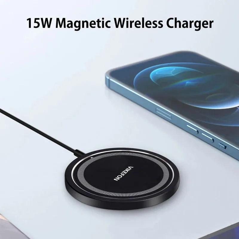 VIKEFON Magnetic Wireless Charger Fast Charging Pad Stand for iPhone 15 14 13 12 Pro Airpods PD Magnet Phone Chargers Station