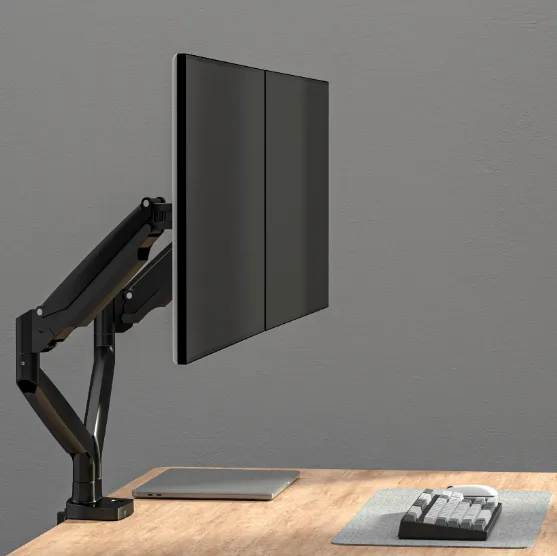 Visby Ergonomic Gas Assisted Flat Screen Twin Monitor Arms