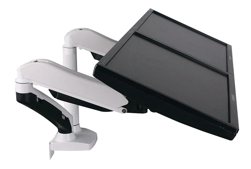 Visby Ergonomic Gas Assisted Flat Screen Twin Monitor Arms