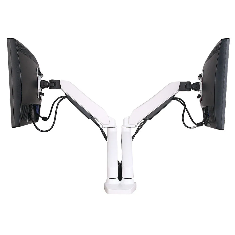 Visby Ergonomic Gas Assisted Flat Screen Twin Monitor Arms