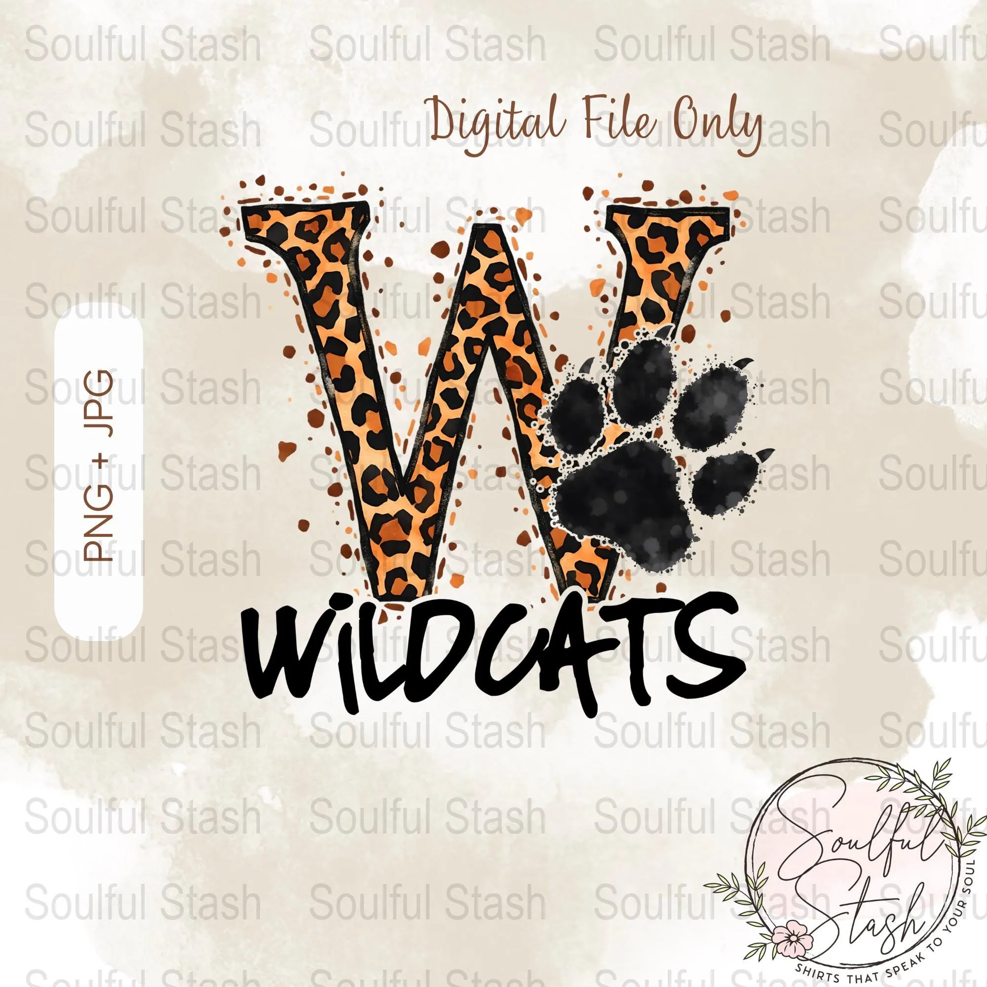 Wildcats Leopard Print, Digital  Sublimation, Design PNG for DIY Projects, Wildcat PNG, Paw Print, Cheerleader, Cheer mom, Letter Monogram