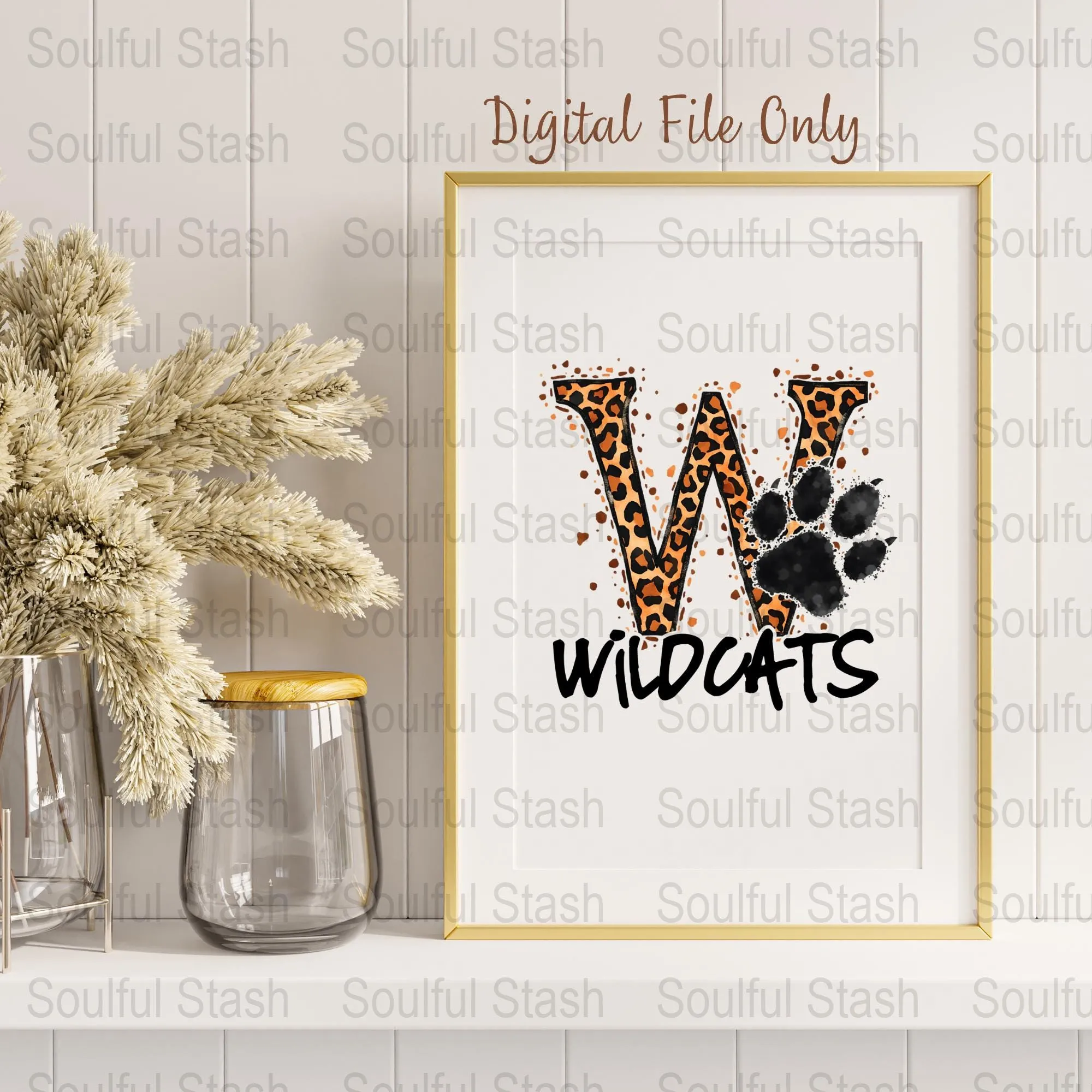 Wildcats Leopard Print, Digital  Sublimation, Design PNG for DIY Projects, Wildcat PNG, Paw Print, Cheerleader, Cheer mom, Letter Monogram