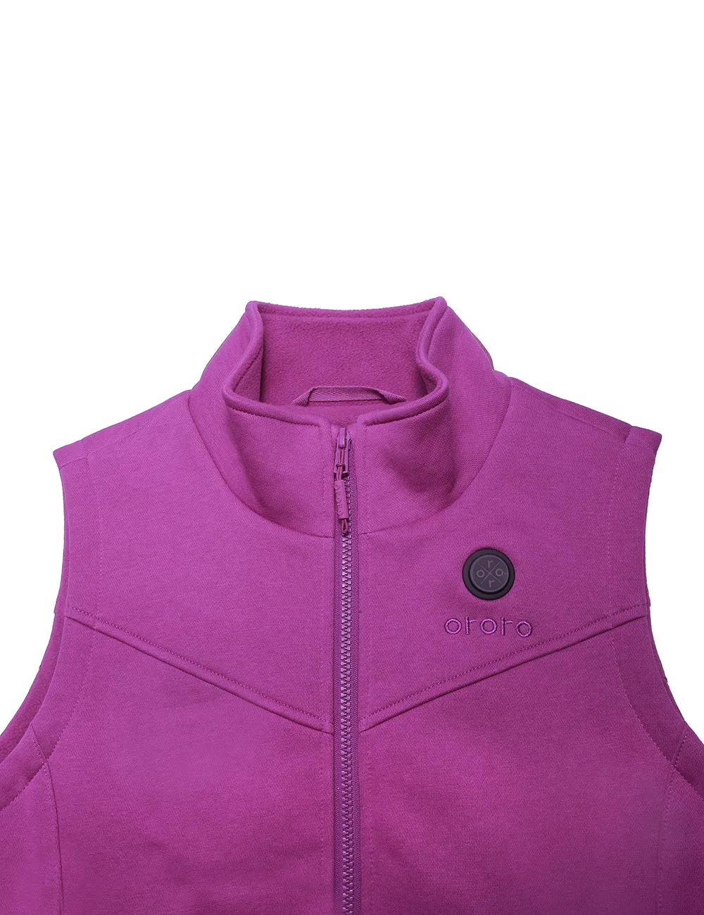 Women's Heated Fleece Vest - Flecking Grey/Purple