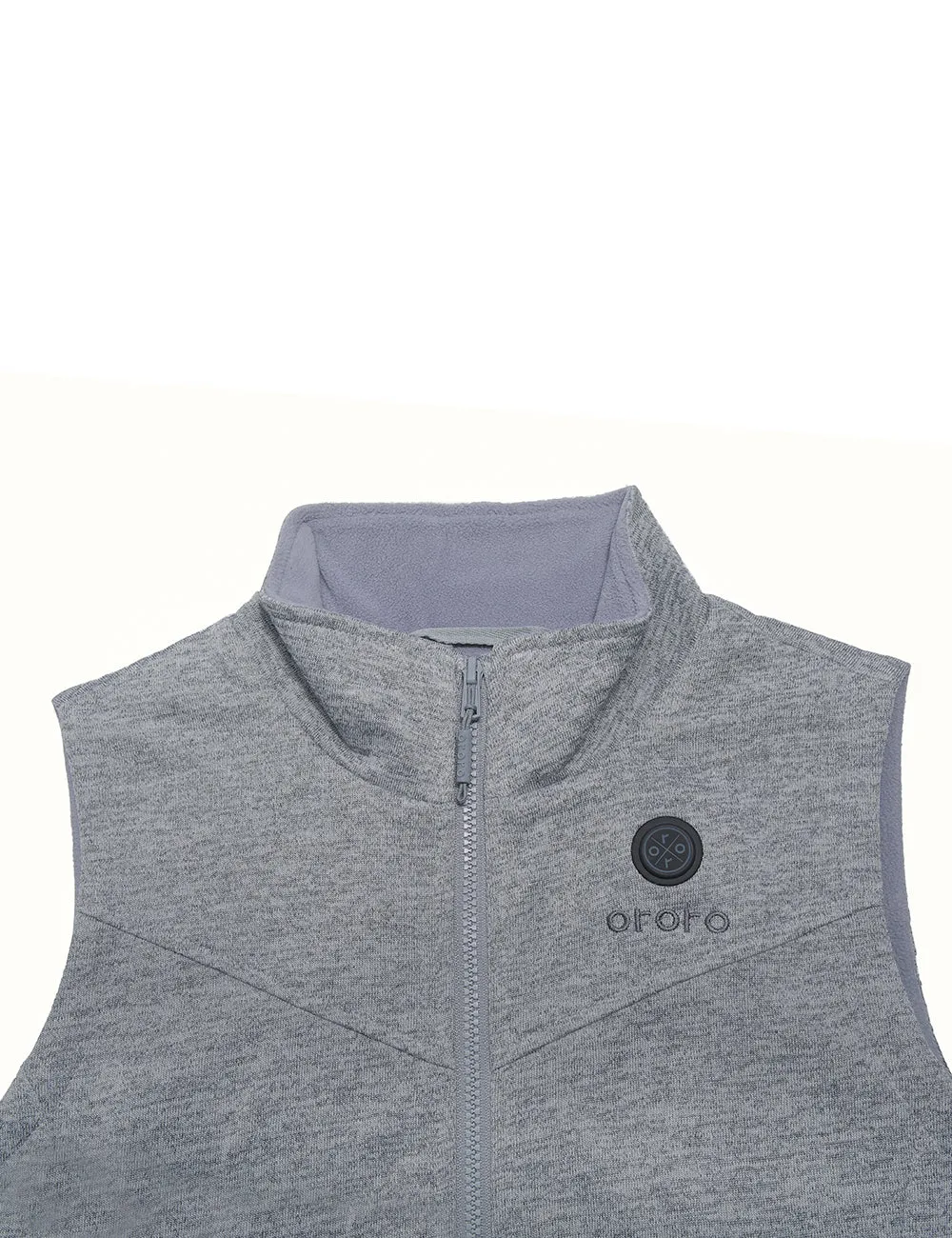 Women's Heated Fleece Vest - Flecking Grey/Purple