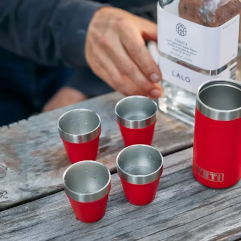 YETI Shot Glasses with Carrying Case, Rescue Red