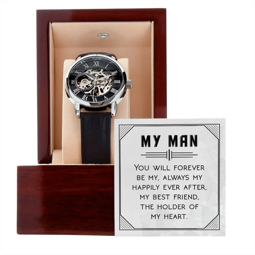 You will forever be my always, Men's Openwork Watch