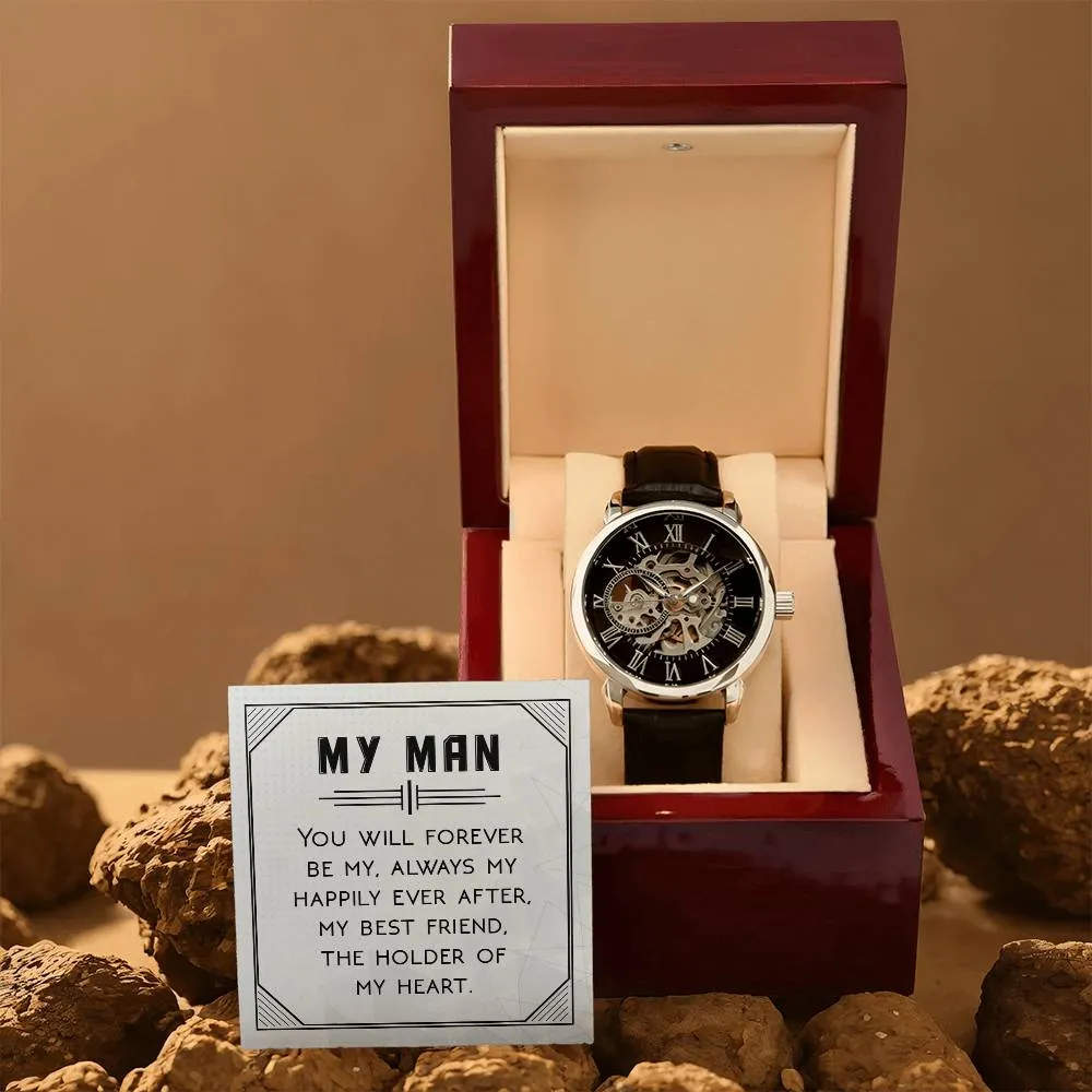 You will forever be my always, Men's Openwork Watch