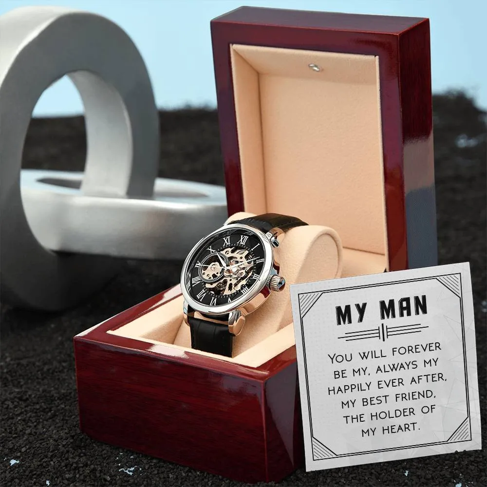 You will forever be my always, Men's Openwork Watch