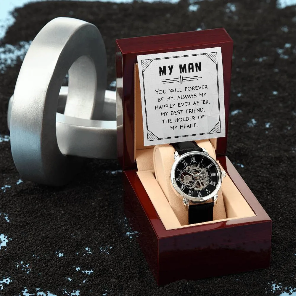 You will forever be my always, Men's Openwork Watch