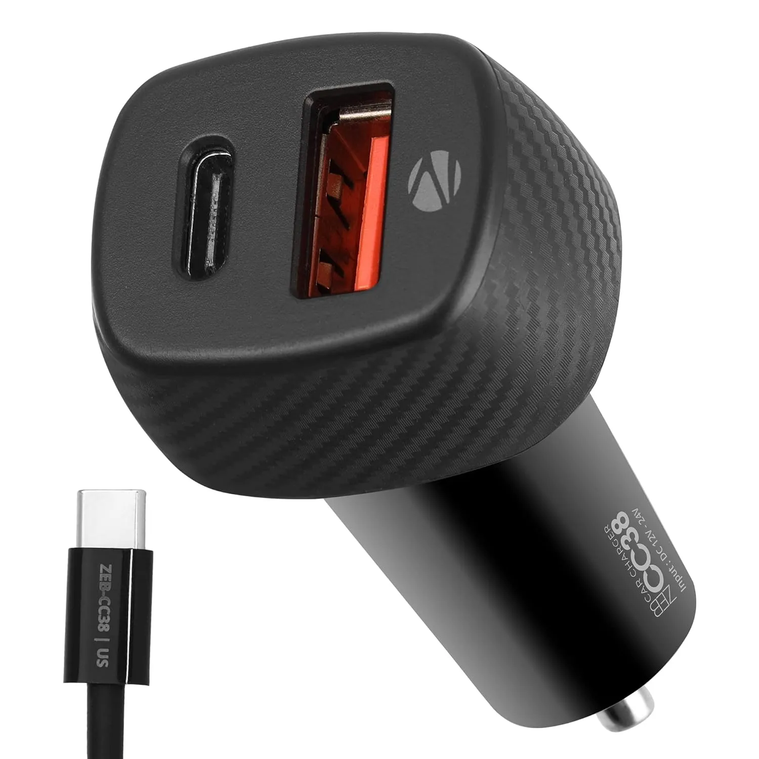 Zeb-CC38 Car Charger Dual Port (USB   Type C)